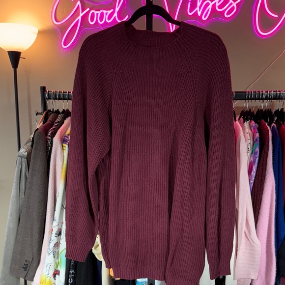 Tribal Burgundy Crew Neck Sweater NWOT - Picture 1 of 5